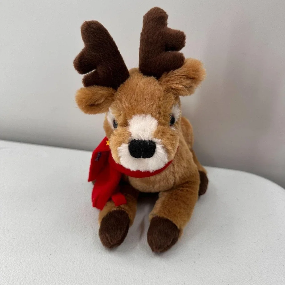 Lindt By Gund Plush Reindeer Brown & Red Holiday Toy Collectible Christmas Scarf